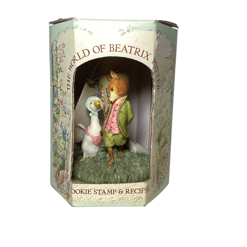 Beatrix Potter Jemima Puddle Duck Fox Cookie Stamp Hill Design 97' Vintage Boxed